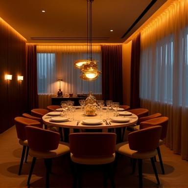 Instalacion de iluminación inteligente en comedor elegante
